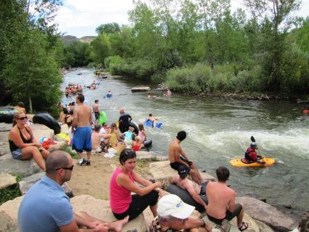 Summer fun on Clear Creek. Image from http://www.goldenvisitorsbureau.com/gvcactivities.php